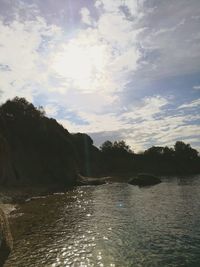 Scenic view of river against sky