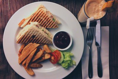 Close-up of food on plate