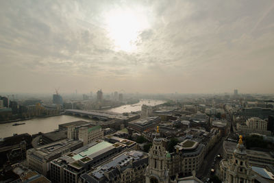 High angle view of city