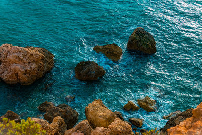 Close-up of blue sea against sky