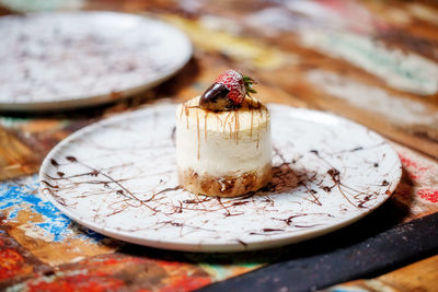 Close-up of cake on table