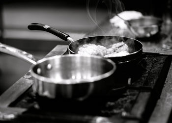 Close-up of food on stove