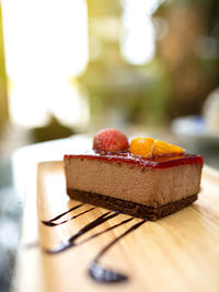Close-up of cake on table