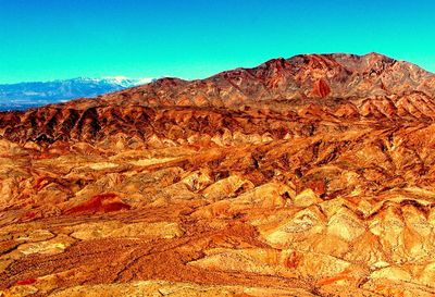 Scenic view of mountains against clear sky