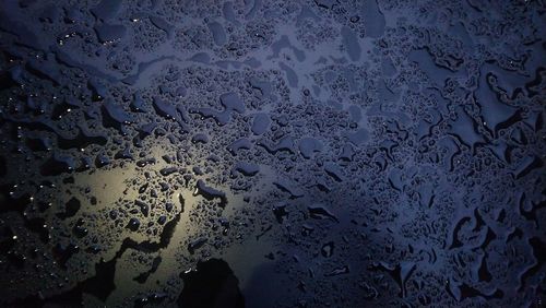 Full frame shot of wet glass window during rainy season