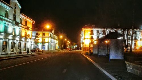 Empty road at night