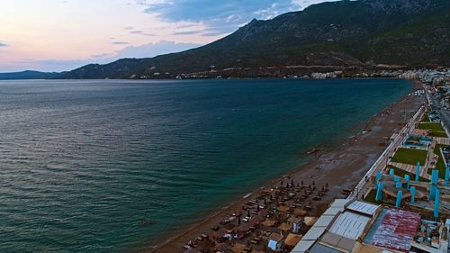 High angle view of sea against sky