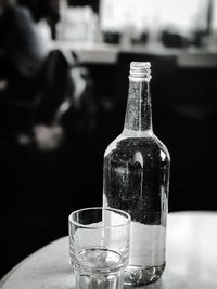 Close-up of wineglass on table