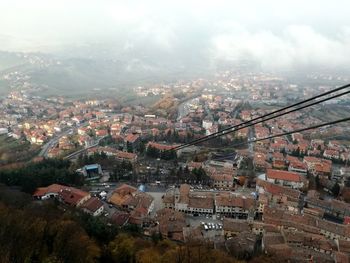 Aerial view of cityscape against sky