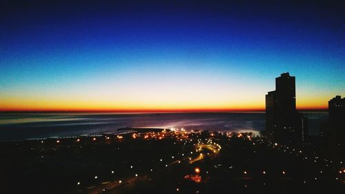 Scenic view of sea at sunset