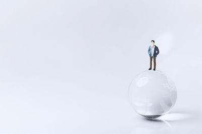 Close-up of small ball on white background