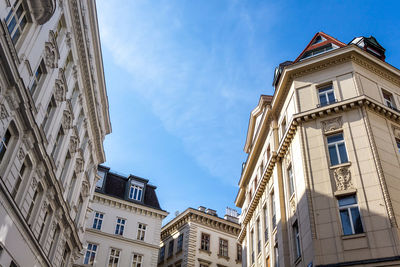 Low angle view of residential buildings against sky