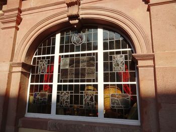 View of building through window