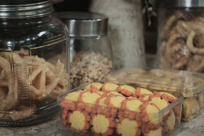 Close-up of ice cream in jar