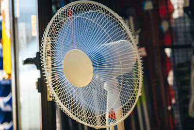 Close-up of electric fan