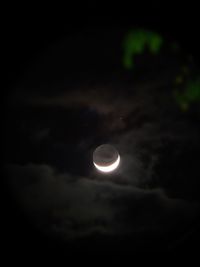 Low angle view of moon in sky