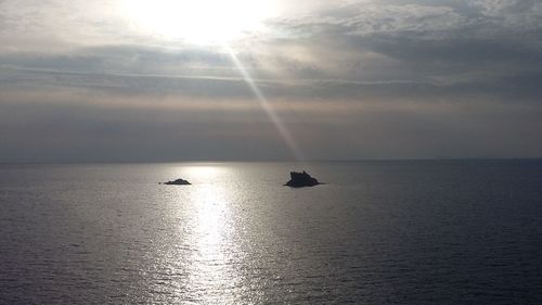 Scenic view of rocks in the sea, during a sunny summer day in ventotene, italy