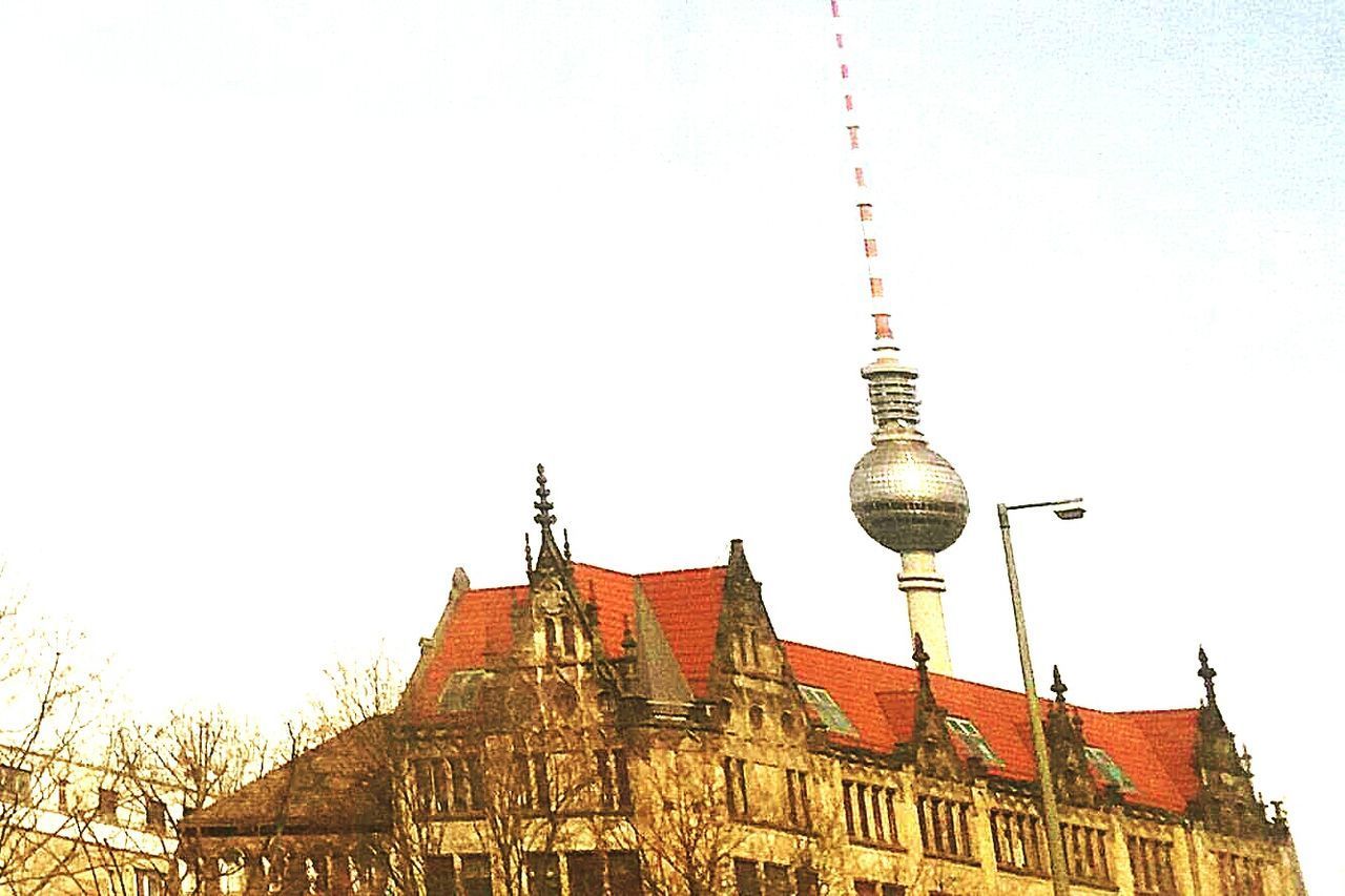 LOW ANGLE VIEW OF COMMUNICATIONS TOWER