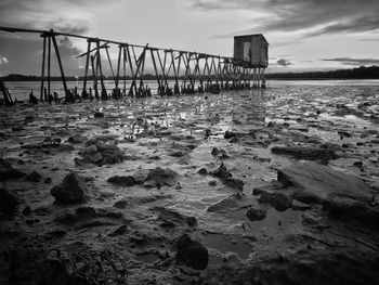 View of bridge over sea against sky