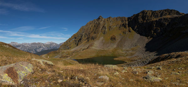 Scenic view of mountains against sky