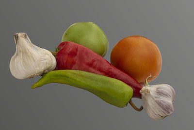 Close-up of fruits against black background