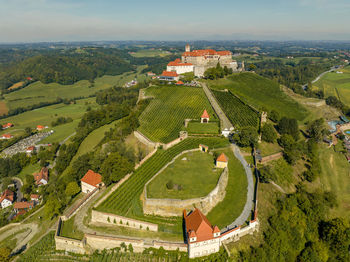 Austria - the riegersburg castle surrounded by a beautiful landscape located in the region of styria
