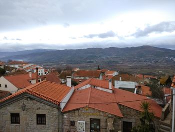 High angle view of townscape against sky