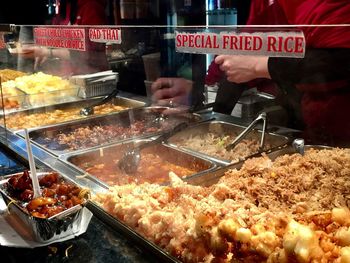 View of food for sale at market stall