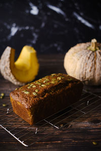 Close-up of bread on table