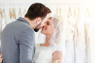 Young couple kissing