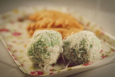 Close-up of ice cream in plate