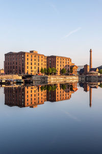 Reflection of buildings at salthouse dock