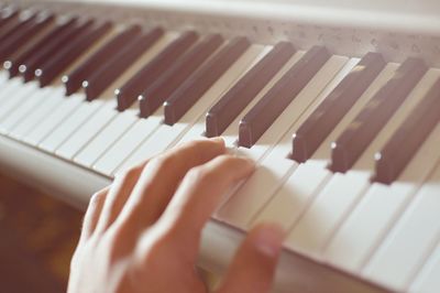 Detail shot of piano keys