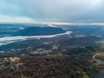 High angle view of landscape against sky