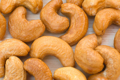 Full frame shot of cashew on table