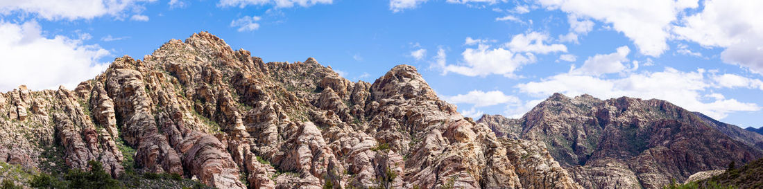 Low angle view of rocks against sky