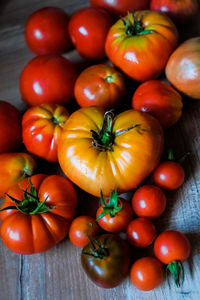 High angle view of tomatoes