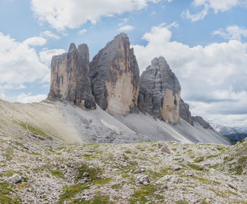 Scenic view of rocky mountains against sky