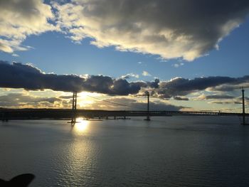 Scenic view of sea against sky at sunset