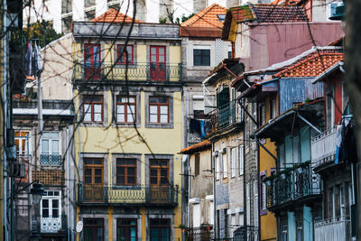 Low angle view of residential buildings in city