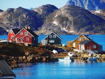 Houses on waterfront