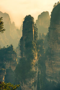 Rock formations at sunset