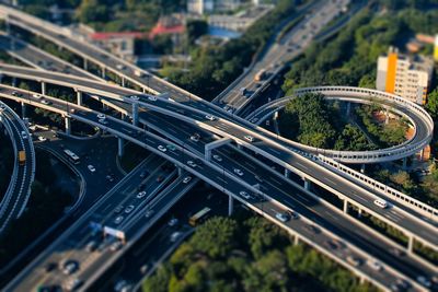 High angle view of highway bridge