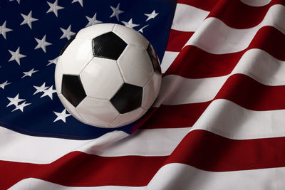 Close-up of soccer ball on table