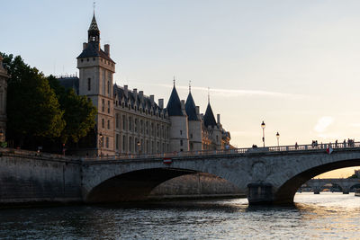 Bridge over river in city