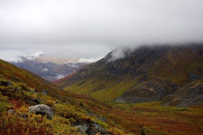 Scenic view of mountains against sky