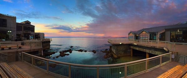 Scenic view of sea at sunset