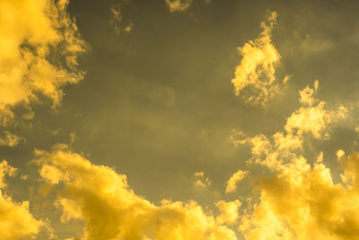 Low angle view of clouds in sky during sunset