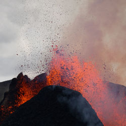 Scenic view of volcanic mountain