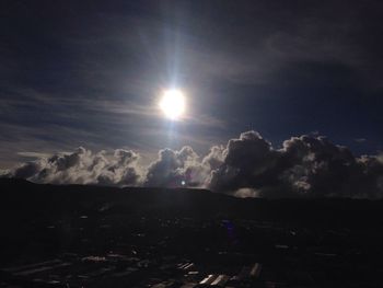 Scenic view of moon in sunlight against sky